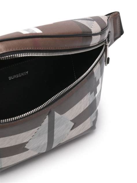 Marsupio in pelle a quadri con logo goffrato BURBERRY da 